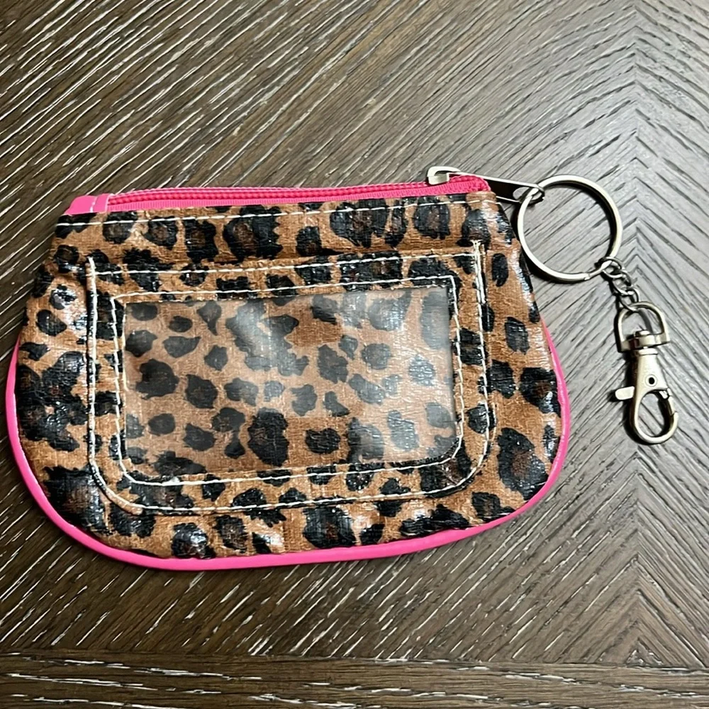 Cheetah leopard print H monogram credit card holder coin wallet bag